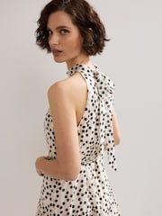 Phase Eight White Nita Spot Maxi Dress - Image 6 of 8