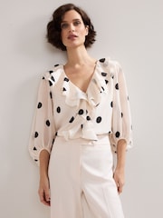 Phase Eight Pink Jaqlyn Spot Blouse - Image 1 of 7