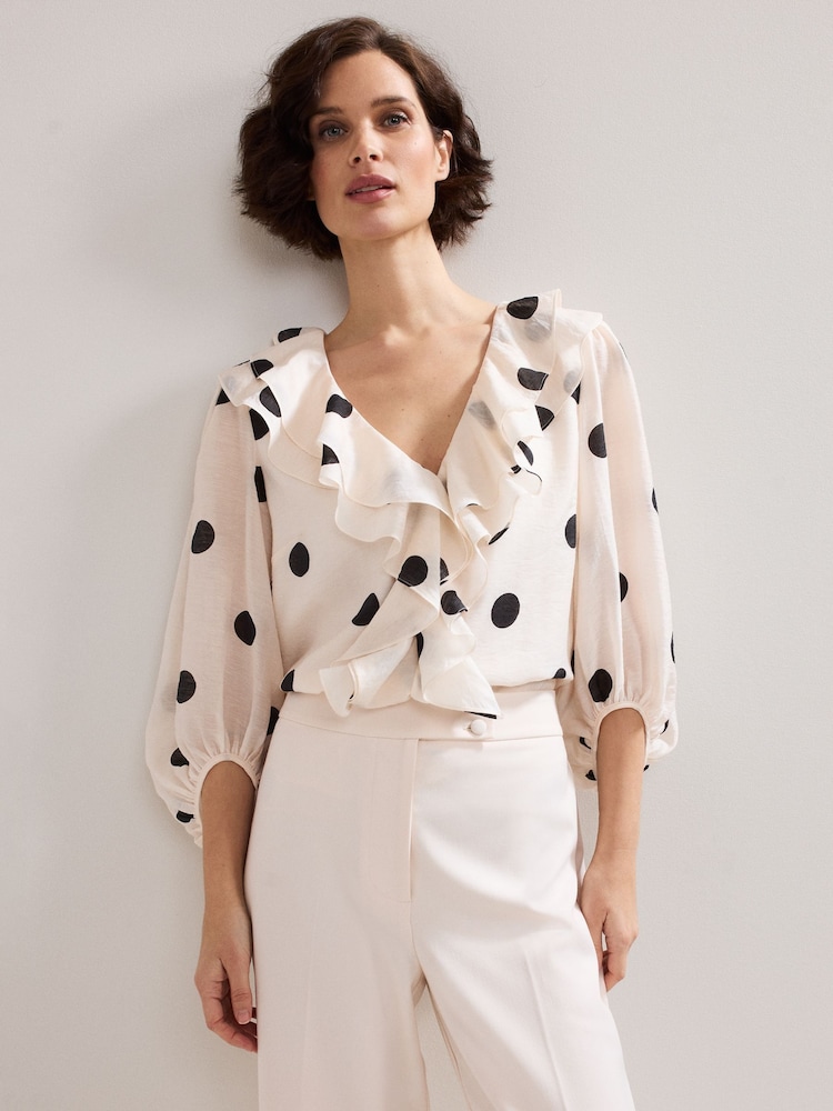 Phase Eight Pink Jaqlyn Spot Blouse - Image 1 of 7