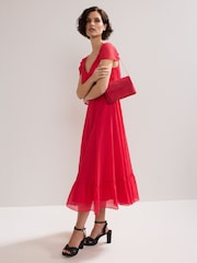 Phase Eight Pink Suede Clutch Bag - Image 1 of 3