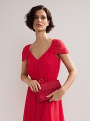 Phase Eight Pink Suede Clutch Bag - Image 2 of 3