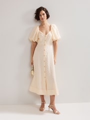 Phase Eight Cream Bonnie Midi Dress - Image 1 of 7