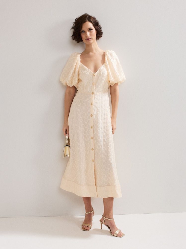 Phase Eight Cream Bonnie Midi Dress - Image 1 of 7
