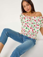 Roman Red Petite Print Bardot Blouson Blouse - Image 1 of 5