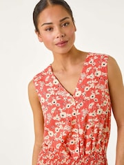 Roman Pink Petite Ditsy Shirred Blouson Blouse - Image 4 of 5