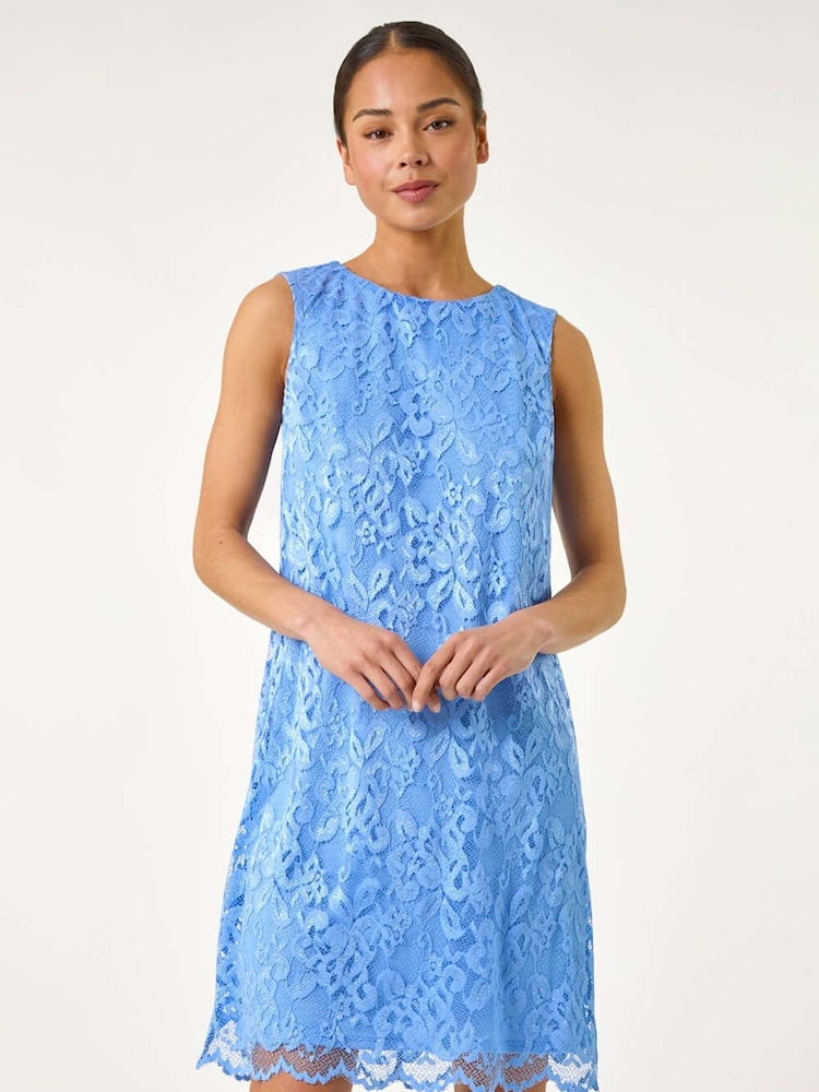 Buy Roman Blue Petite Bow Back Lace Shift Dress from Next USA
