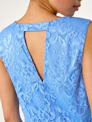 Roman Blue Petite Bow Back Lace Shift Dress - Image 5 of 5