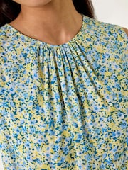 Roman Blue Petite Ditsy Print Shell Blouse - Image 2 of 5