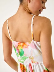 Roman White Petite Fruit Print Strap Tiered Dress - Image 5 of 5
