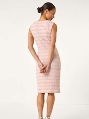 Roman Pink Petite Ruffle Sleeveless Dress - Image 3 of 5