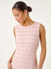 Roman Pink Petite Ruffle Sleeveless Dress - Image 4 of 5