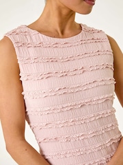 Roman Pink Petite Ruffle Sleeveless Dress - Image 5 of 5