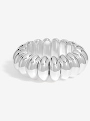 Mood Silver Tone Polished Dome Stretch Bracelet - Image 1 of 1
