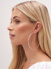 Mood Silver Tone Polished Large Hoop Earrings 3 Pack - Image 2 of 2