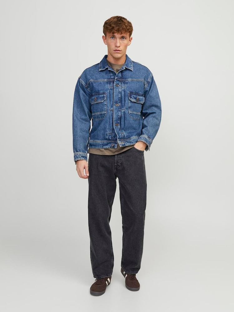 JACK & JONES Black Alex Baggy Fit Jeans - Image 1 of 5