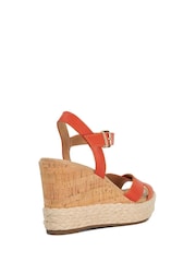 Dune London Orange Kindest Cross Strap Wedge Sandals - Image 4 of 6