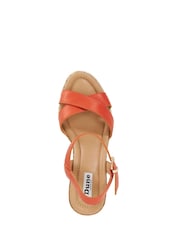 Dune London Orange Kindest Cross Strap Wedge Sandals - Image 5 of 6