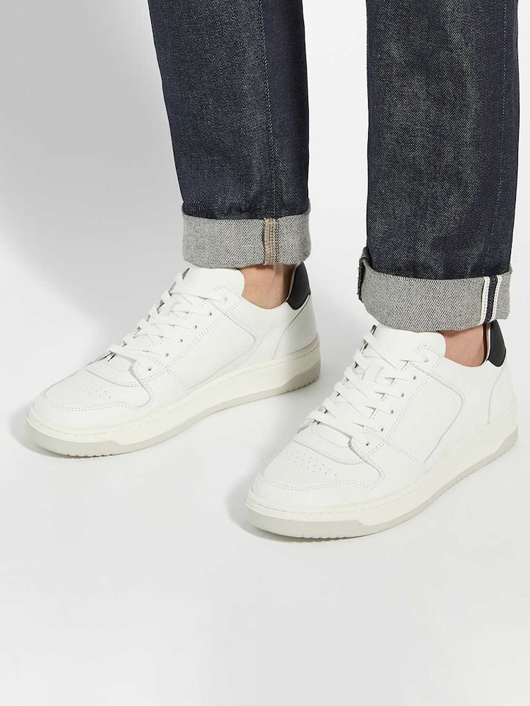 Dune London White Til Premium Court Trainers - Image 1 of 6