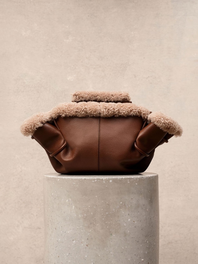 Hereu Studio Arta Mini Curly Shearling Trims Bag - Image 1 of 1 Hereu Studio Arta Mini Curly Shearling Trims Bag - Image 1 of 1