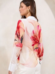 Lipsy White Chiffon Printed Shirt - Image 4 of 4