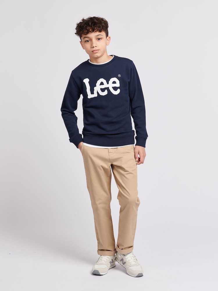 Lee Blue Boys Wobbly Graphic Crew Sweat Top - Image 2 of 6
