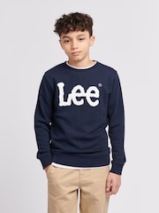 Lee Blue Boys Wobbly Graphic Crew Sweat Top - Image 3 of 6
