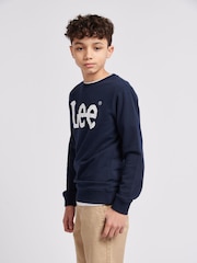 Lee Blue Boys Wobbly Graphic Crew Sweat Top - Image 5 of 6
