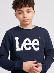 Lee Blue Boys Wobbly Graphic Crew Sweat Top - Image 6 of 6