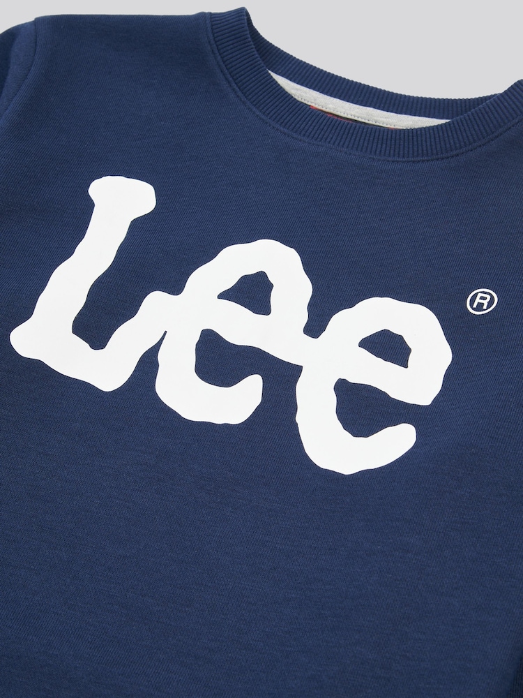 Lee Blue Boys Wobbly Graphic Crew Sweatshirt - Image 9 of 9