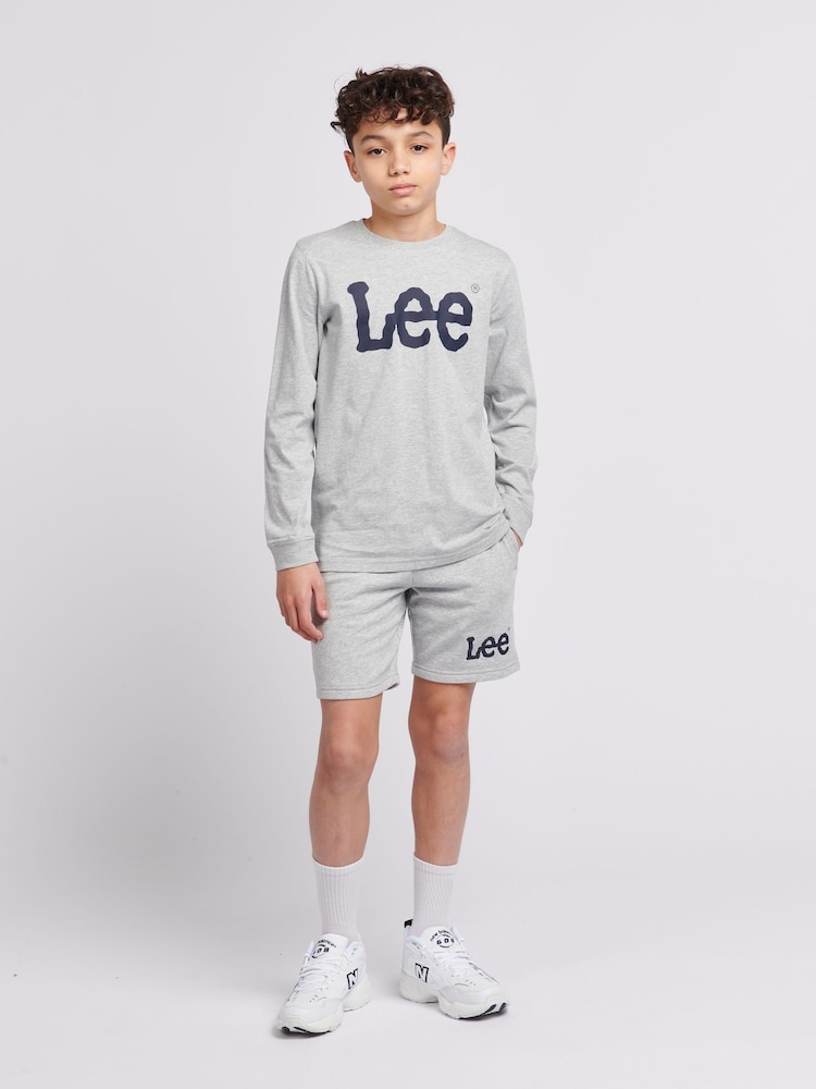 Lee Grey Boys Wobbly 100% Cotton Graphic Shorts - Image 2 of 5