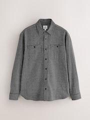 Black Twin Pocket Long Sleeve Check Shirt - Image 1 of 3