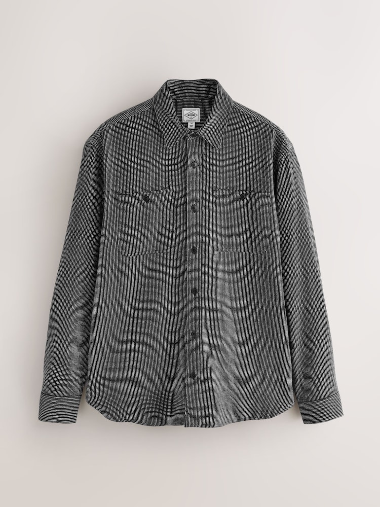 Black Twin Pocket Long Sleeve Check Shirt - Image 1 of 3