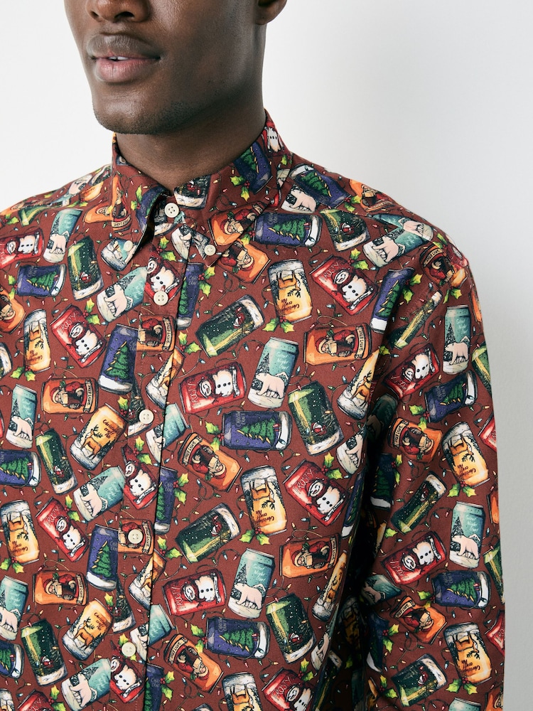 mens red christmas dress shirts Buy Men's Shirts Red Long Sleeve Christmas Novelty Online