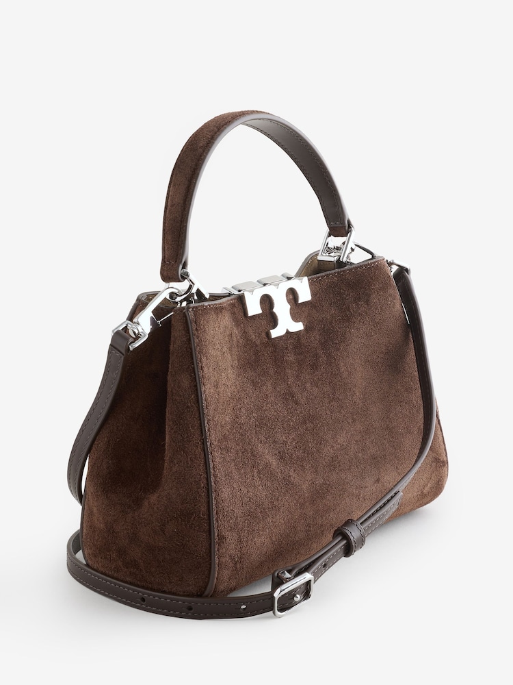 Tory Burch Brown Eleanor Suede Mini Satchel Bag - Image 2 of 9 Tory Burch Brown Eleanor Suede Mini Satchel Bag - Image 2 of 9
