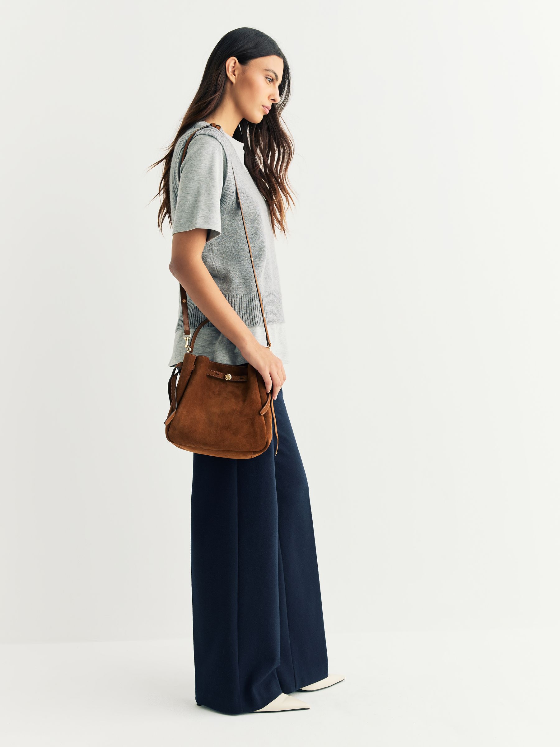 Buy Tory Burch Brown Romy Suede Bucket Bag from Next USA