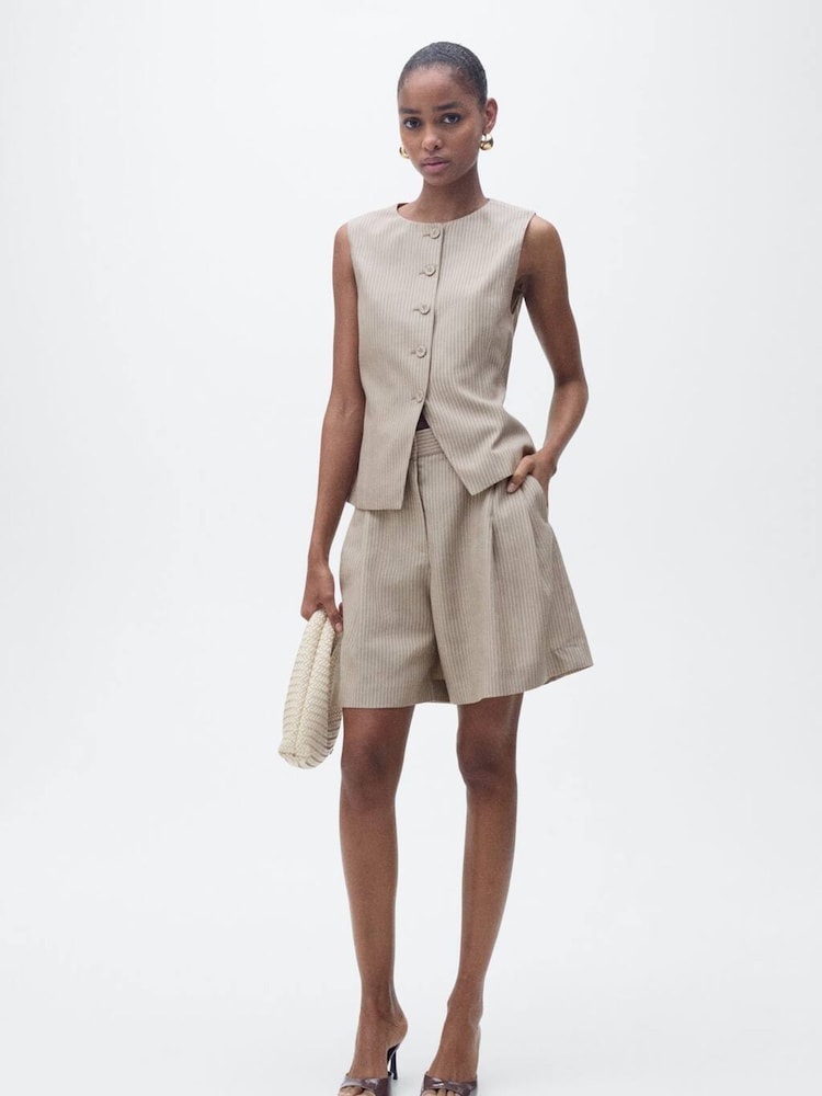 Mango Grey Striped Suit Waistcoat - Image 2 of 6 Mango Grey Striped Suit Waistcoat - Image 2 of 6