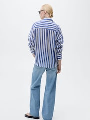 Mango Blue Long Sleeve Striped Shirt - Image 4 of 7
