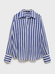 Mango Blue Long Sleeve Striped Shirt - Image 6 of 7