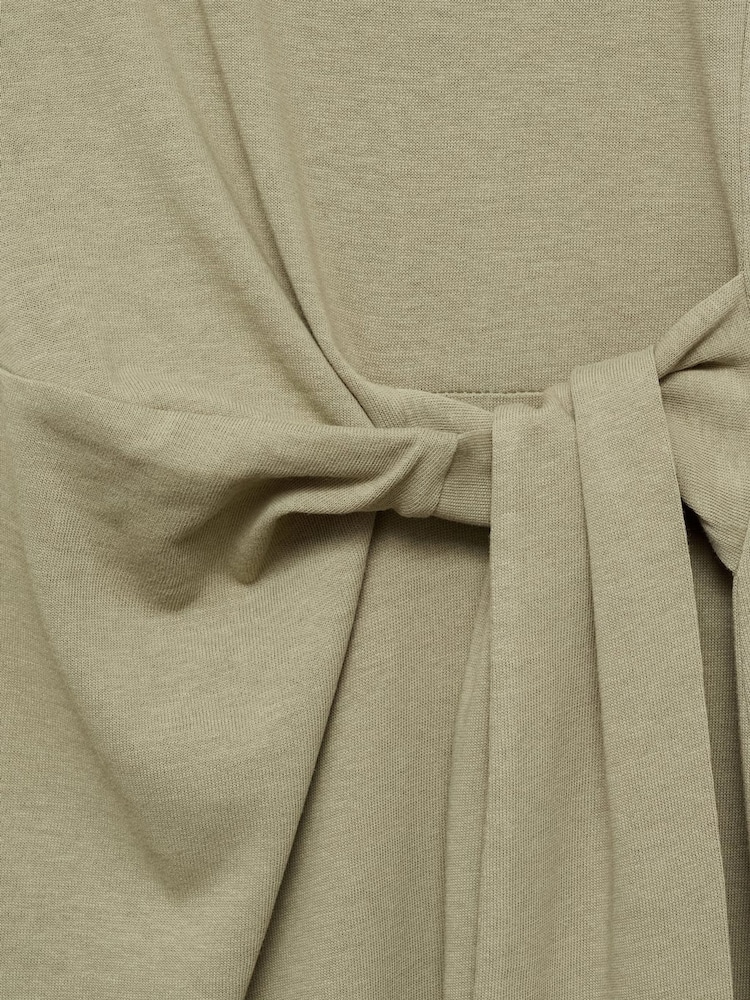 Mango Green Cotton Knot Detail Midi Dress - Image 6 of 6 Mango Green Cotton Knot Detail Midi Dress - Image 6 of 6