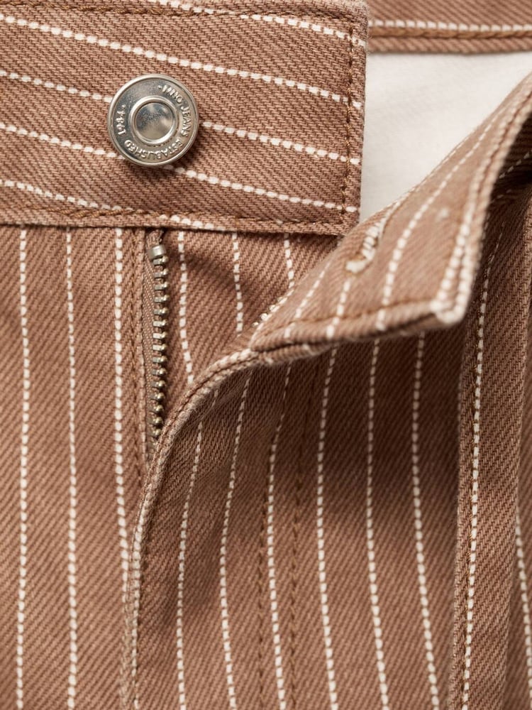 Mango Brown Wide Leg Tie Waist Jeans - Image 5 of 5