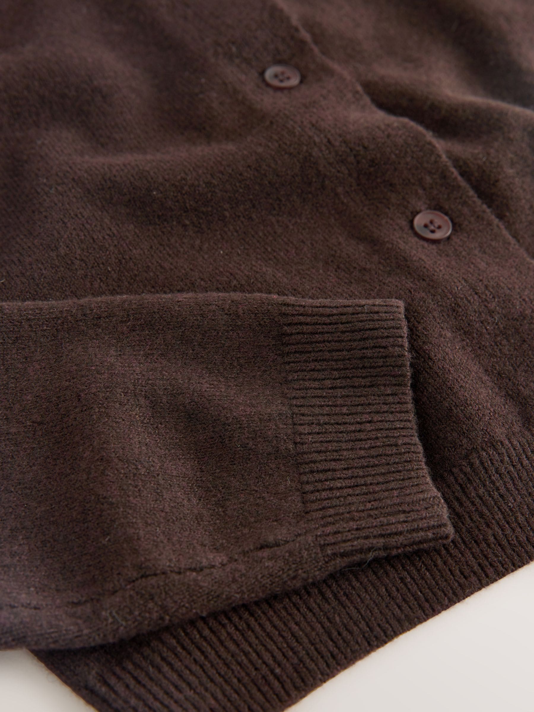 Next：日本 チョコレートブラウン - ボタンアップ カーディガン（3～16