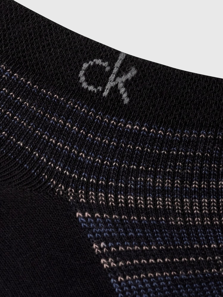 Calvin Klein Black Mens Sneaker Socks 2 Pack with Reinforced Heel and Toe Combed - Image 4 of 4