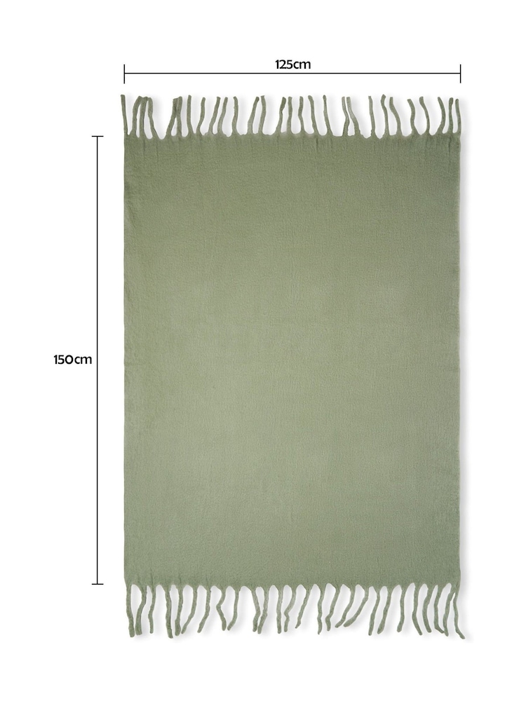 BHS Green Tassle Throw - Image 5 of 5
