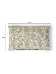 BHS Sage Green Rustic Floral Print Cushion - Image 5 of 5