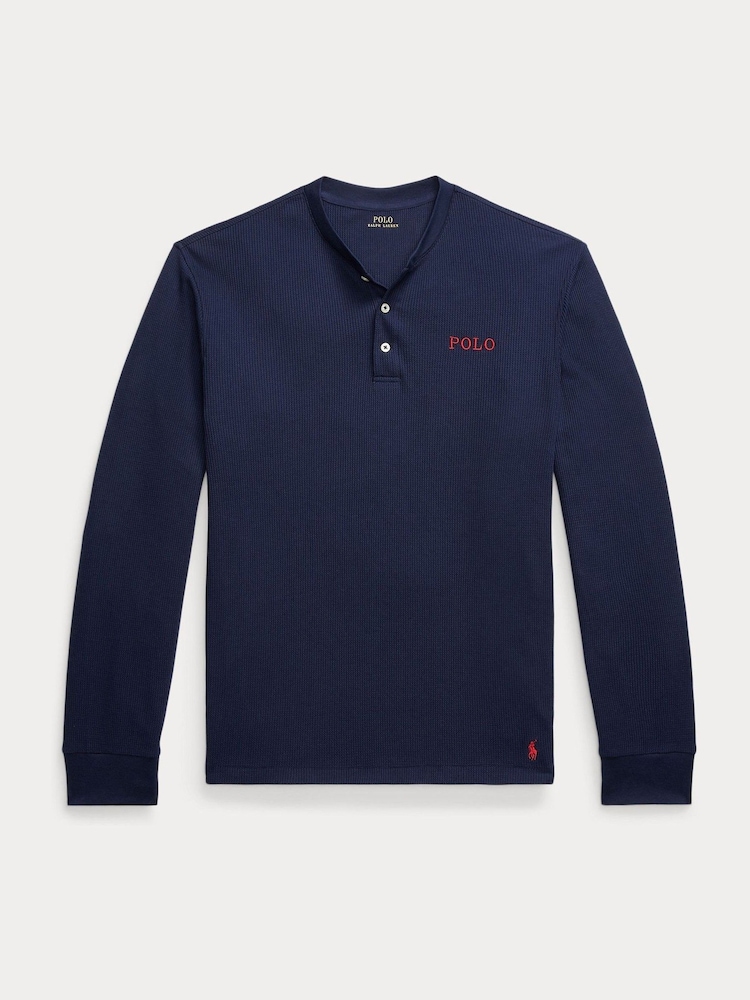 Polo Ralph Lauren Henley Button Neck Waffle Long Sleeve T-Shirt - Imagen 4 de 4