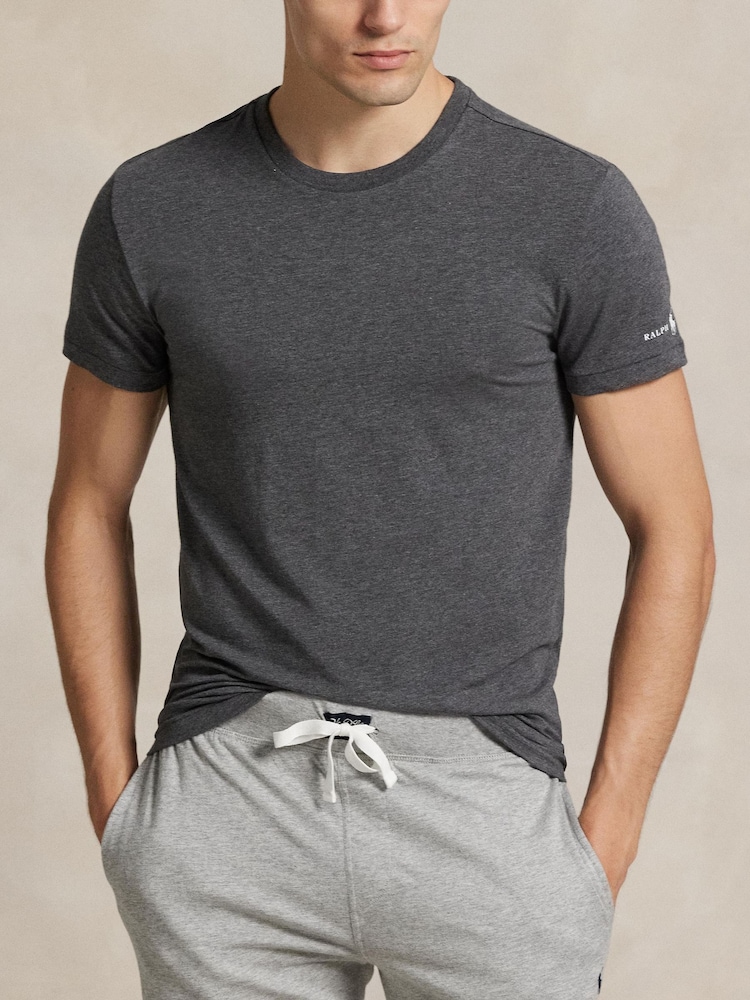 Polo Ralph Lauren Blue Classic Crew Neck T-Shirts 3 Pack - Image 2 of 5 Polo Ralph Lauren Blue Classic Crew Neck T-Shirts 3 Pack - Image 2 of 5
