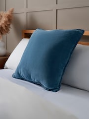 BHS Denim Camille 100% Cotton Cushion - Image 1 of 4
