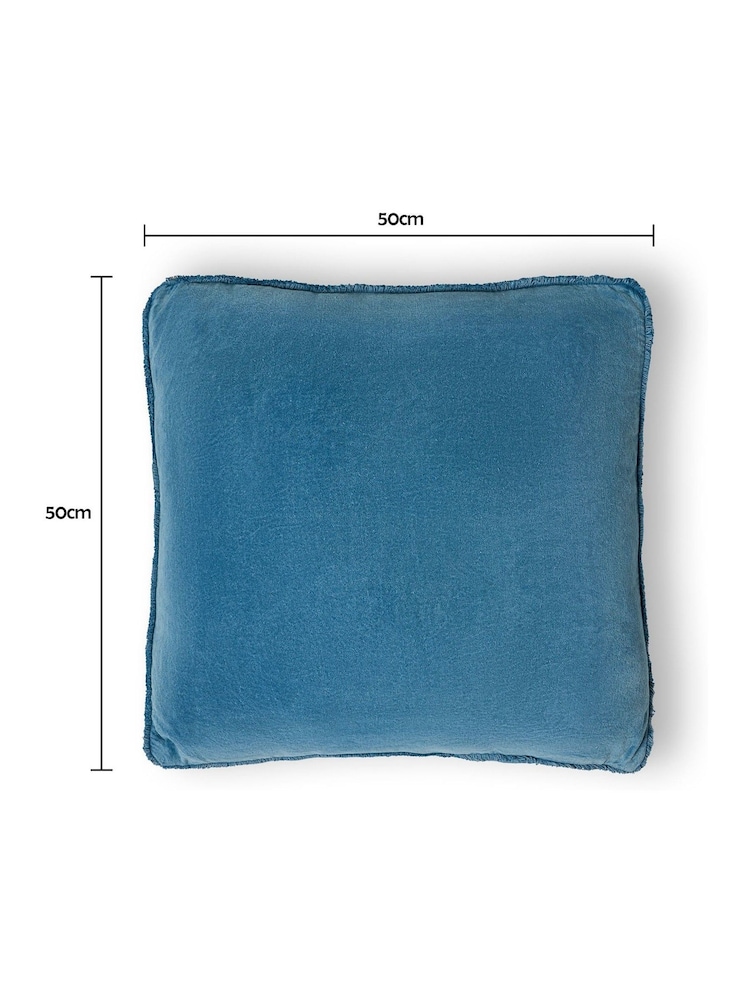 BHS Denim Camille 100% Cotton Cushion - Image 4 of 4