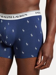 ブルー クローム - Polo Ralph Lauren ロング コットン ストレッチ コントラスト ウエストバンド ボクサー 3 枚組 - 画像 2 / 6