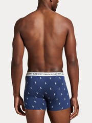 ブルー クローム - Polo Ralph Lauren ロング コットン ストレッチ コントラスト ウエストバンド ボクサー 3 枚組 - 画像 6 / 6